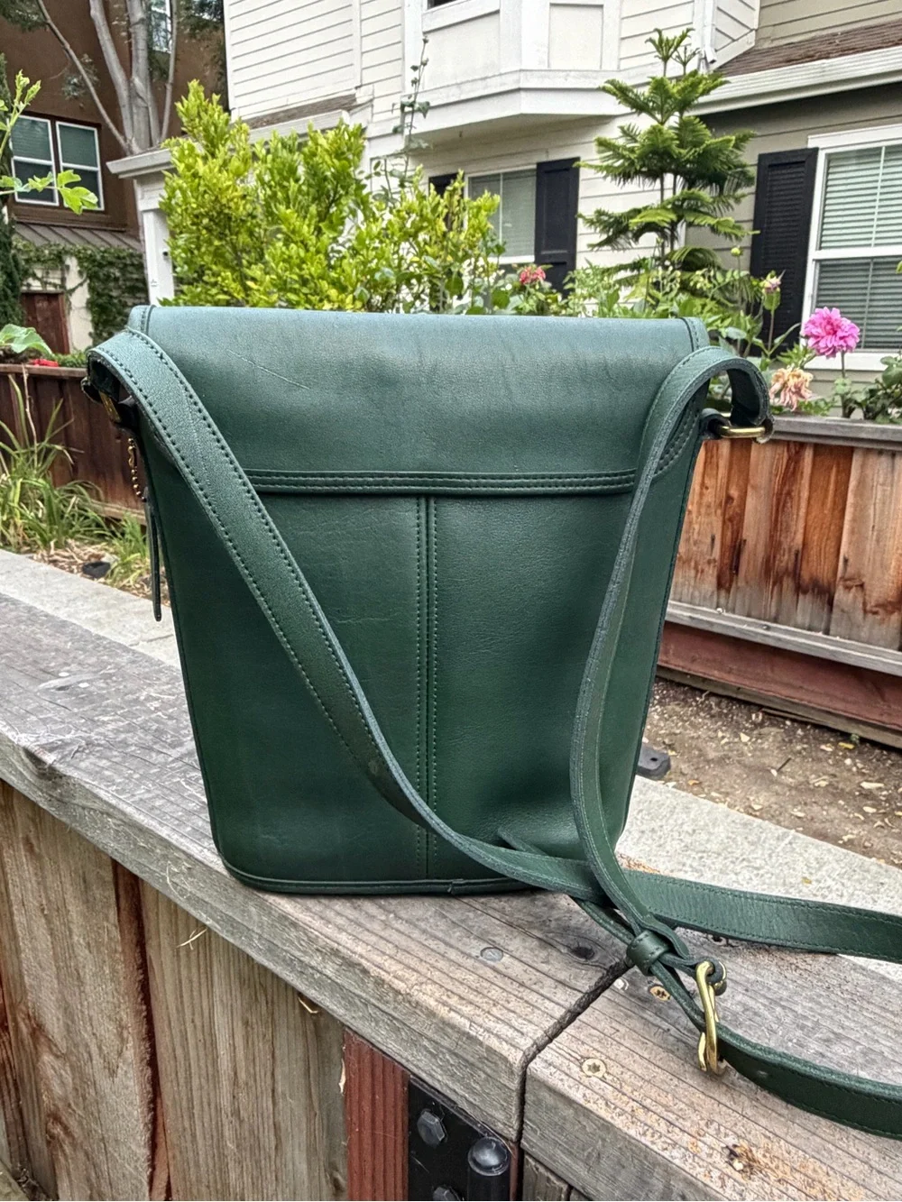 Coach Bottle Green Bradley Bucket Bag EUC